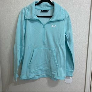 Under Armour Light Blue Quarter Zip Sweatshirt, Large